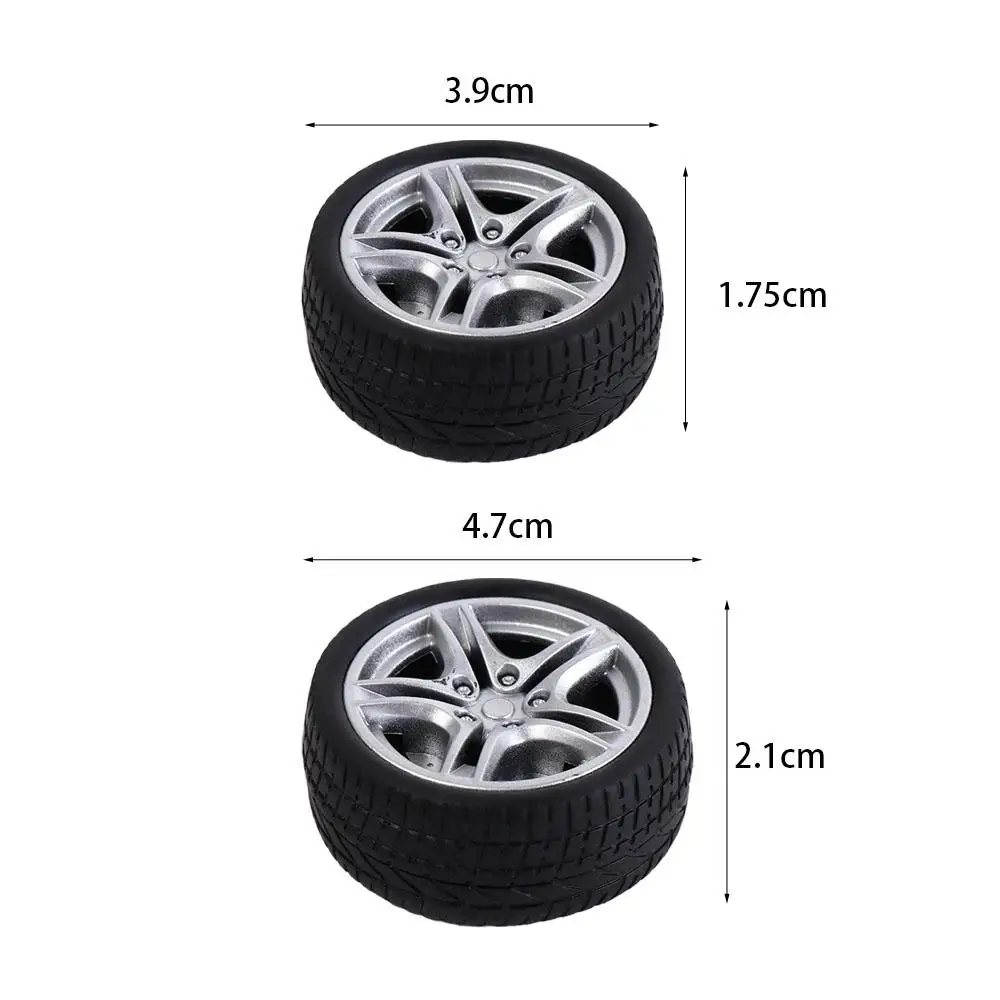 Easy Install Rubber Car Tire Model Rotatable DIY Model Car Wheels Vehicle Removable Toy Car Modified Parts Toy Car