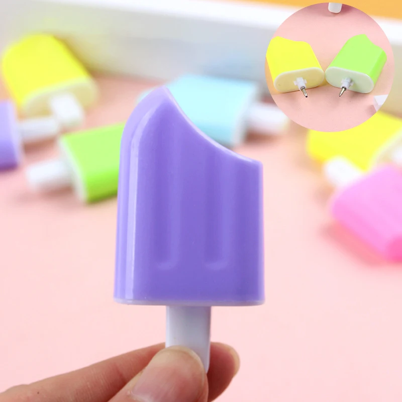 5 pz/borsa Nuovo Divertimento Gelato Penna A Sfera Creativo Popsicle Forma Blu Ricarica Del Fumetto Divertente Penna Studente di Cancelleria Regalo Dei Bambini