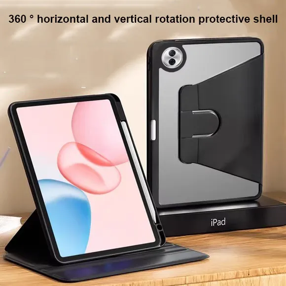 

Вращающийся акриловый чехол для Honor Pad 10 12,1 Pad 9 MagicPad 2 GT Pro 12,3 Tablet GT 11.5 2025 X9a V9 11,5 X8a X9 со слотом для ручки