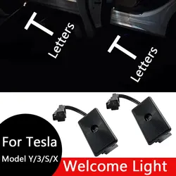 For Tesla Model 3 highland ModelY Puddle Lights Logo Model 3&y,Welcome Light Door Lights Set Door Step Ghost Light Model Y/3/S/X