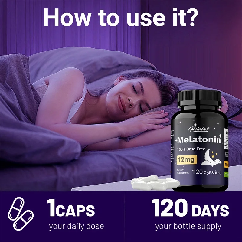 Melatonin 12mg - Relieves Anxiety and Stress, Helps with Deep Sleep, Helps Reduce Insomnia and Trouble Falling Asleep, Non-GMO view 5
