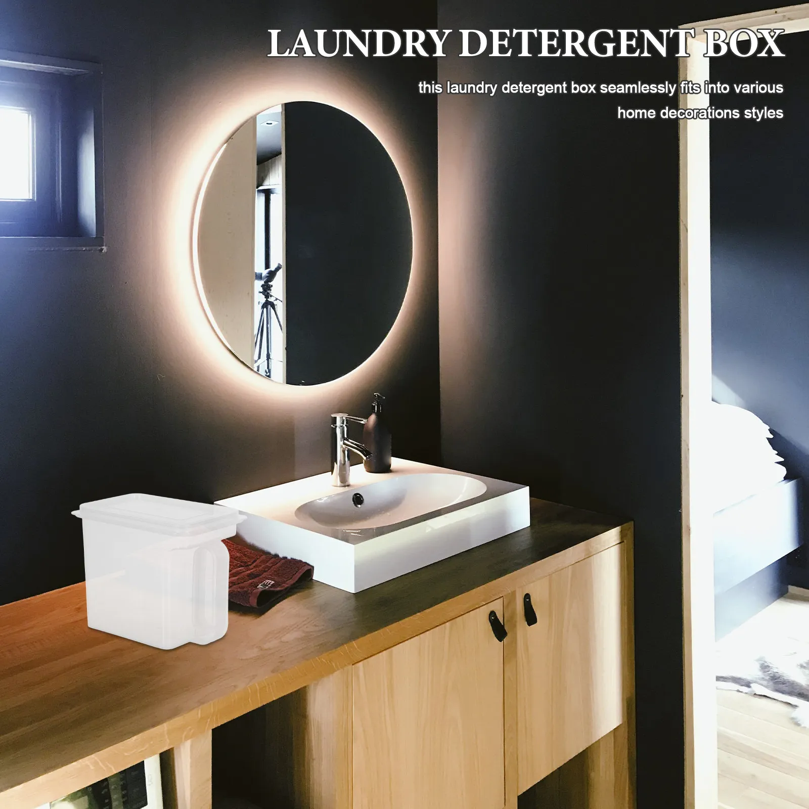 Plastic Laundry Detergent Storage Container Airtight Lid for Powder Detergent Baking Soda Home Organization view 6