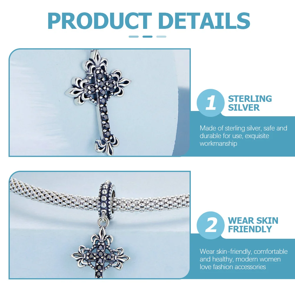 

Винтажные браслеты с крестом, подвеска с большим отверстием для DIY ожерелья, брелки, ювелирные изделия, браслет, браслет из бисера, кулон