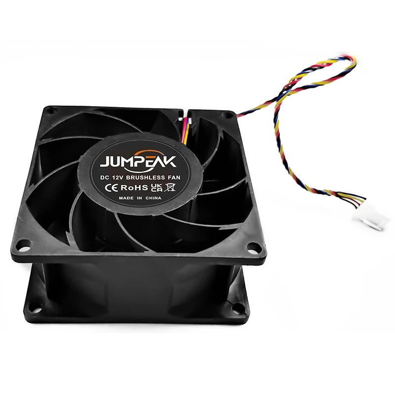 JUMPEAK 12V High Speed 8038 80mm 9000RPM Fan 4PIN PWM Two Ball Bearing 8cm System chłodzenia do serwerowej stacji roboczej Gabinet górnictwo