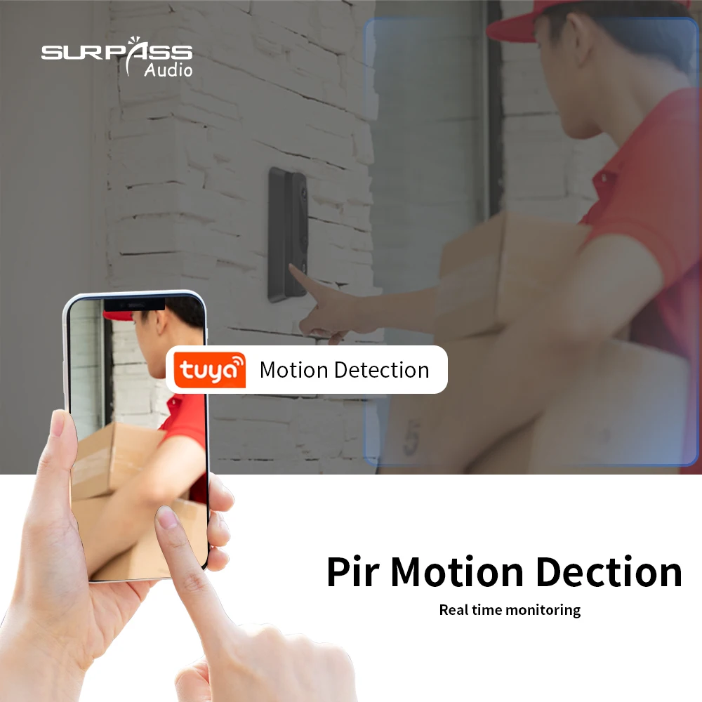 Smart Tuya Video Doorbell WiFi Visual Door Bell Intercom 1080P Camara View Night Vision Audio Electronic Doorman Home Security