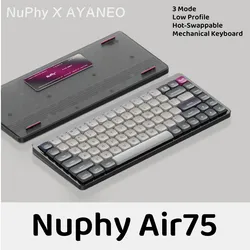 Nuphy X AYANEO Air75 Bluetooth 2.4g Wireless 75% Mechanical Keyboard Low Profile Gateron Switch Compatible with Windows and Mac