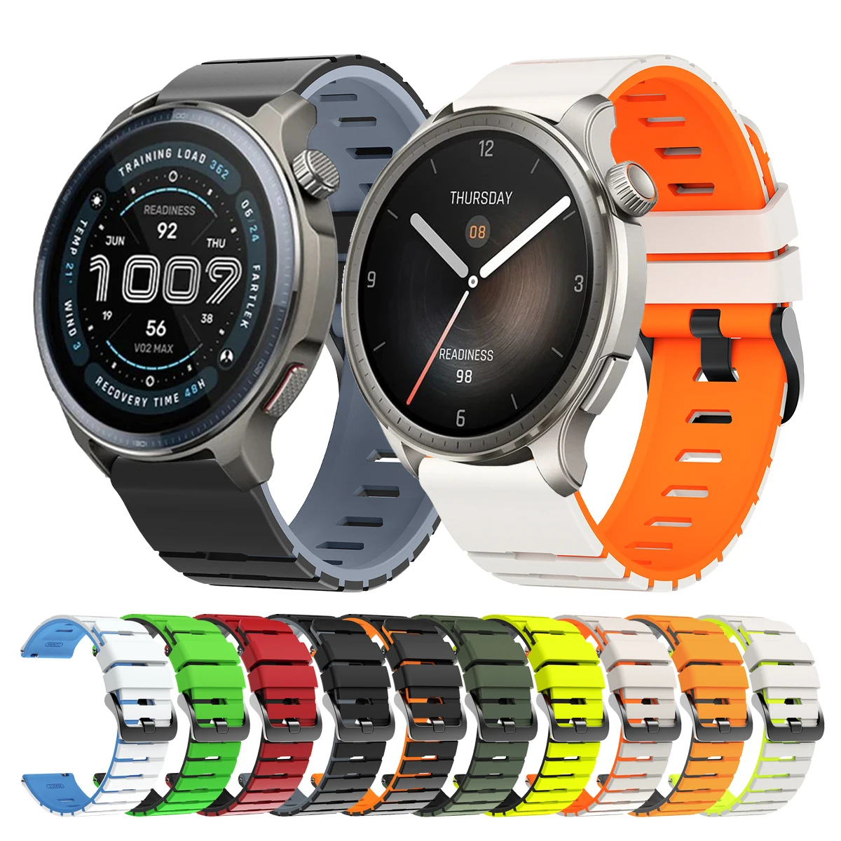 22mm Gummiarmband für Huami Amazfit Bip 6 5 Band Smartwatch-Armbänder für Amazfit BALANCE 2/GTR 4 2 2E 3Pro/GTR 47mm Armband