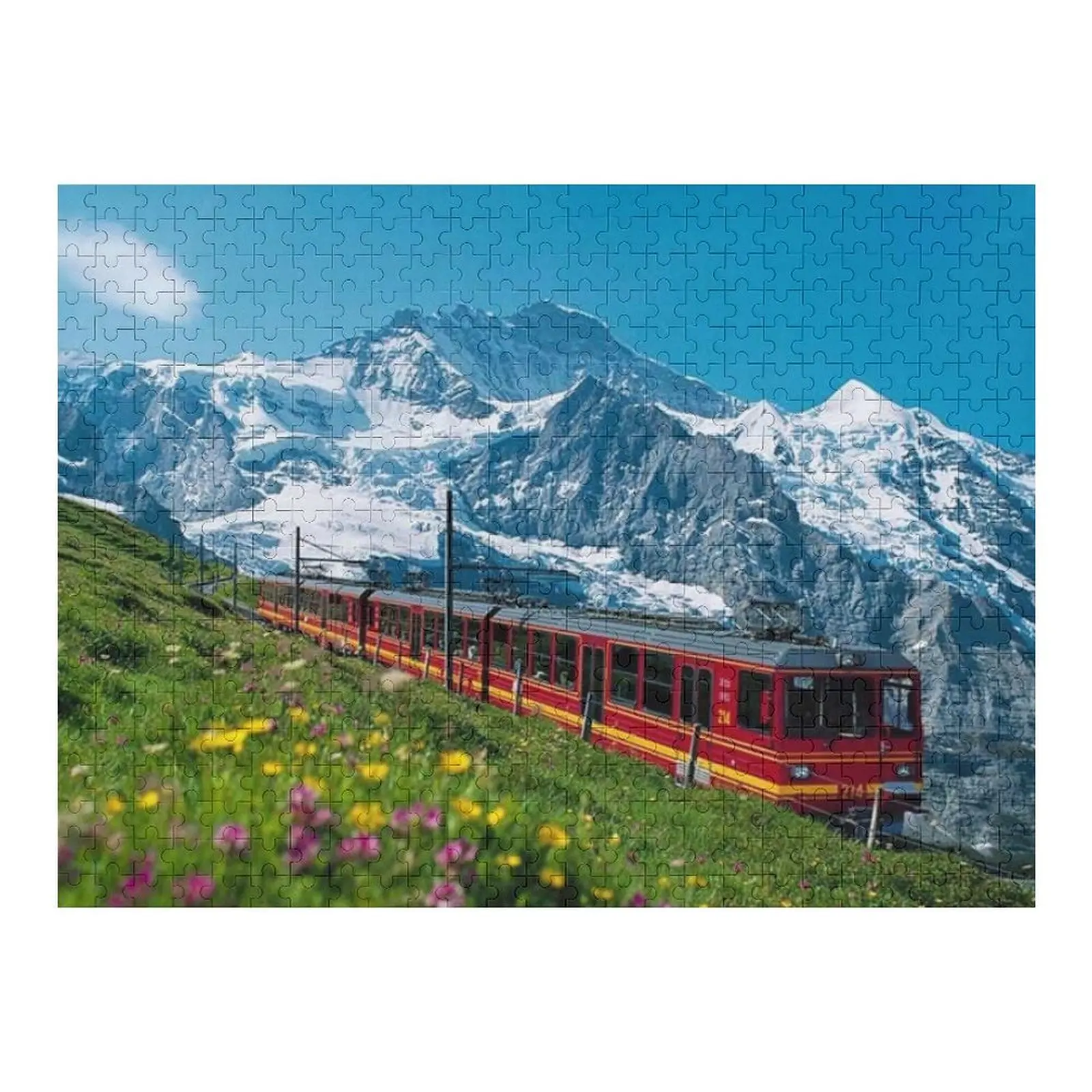 

Swiss Alps Train Classic Jigsaw Puzzle Children Wood Photo Personalized Puzzle
