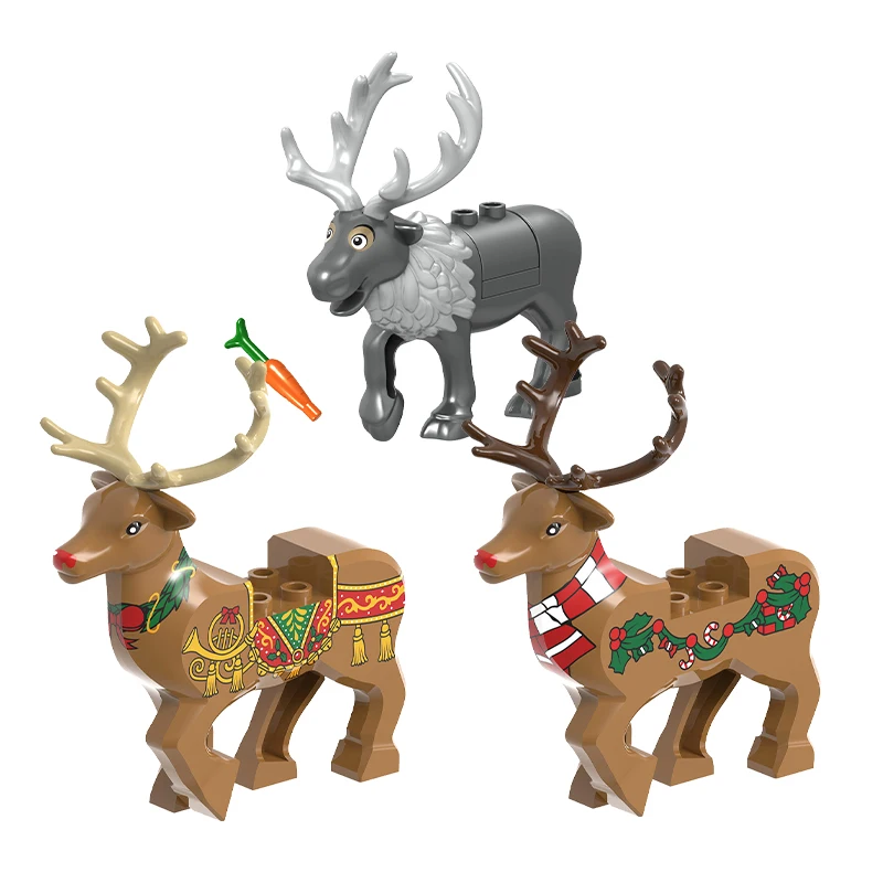 Décennie s de construction de figurine de Noël pour enfants, père Noël, bonhomme de neige, wapiti, arbre de Noël, modèles de bricolage, jouets, cadeau pour garçons et filles, nouveau