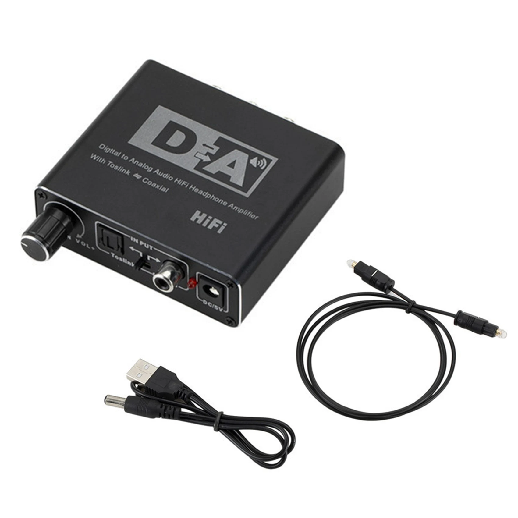 Digital to Analog Audio Converter Optical Fiber to Slink Coaxial Signal to RCA R/L Audio Decoder SPDIF ATV DAC Amplifier