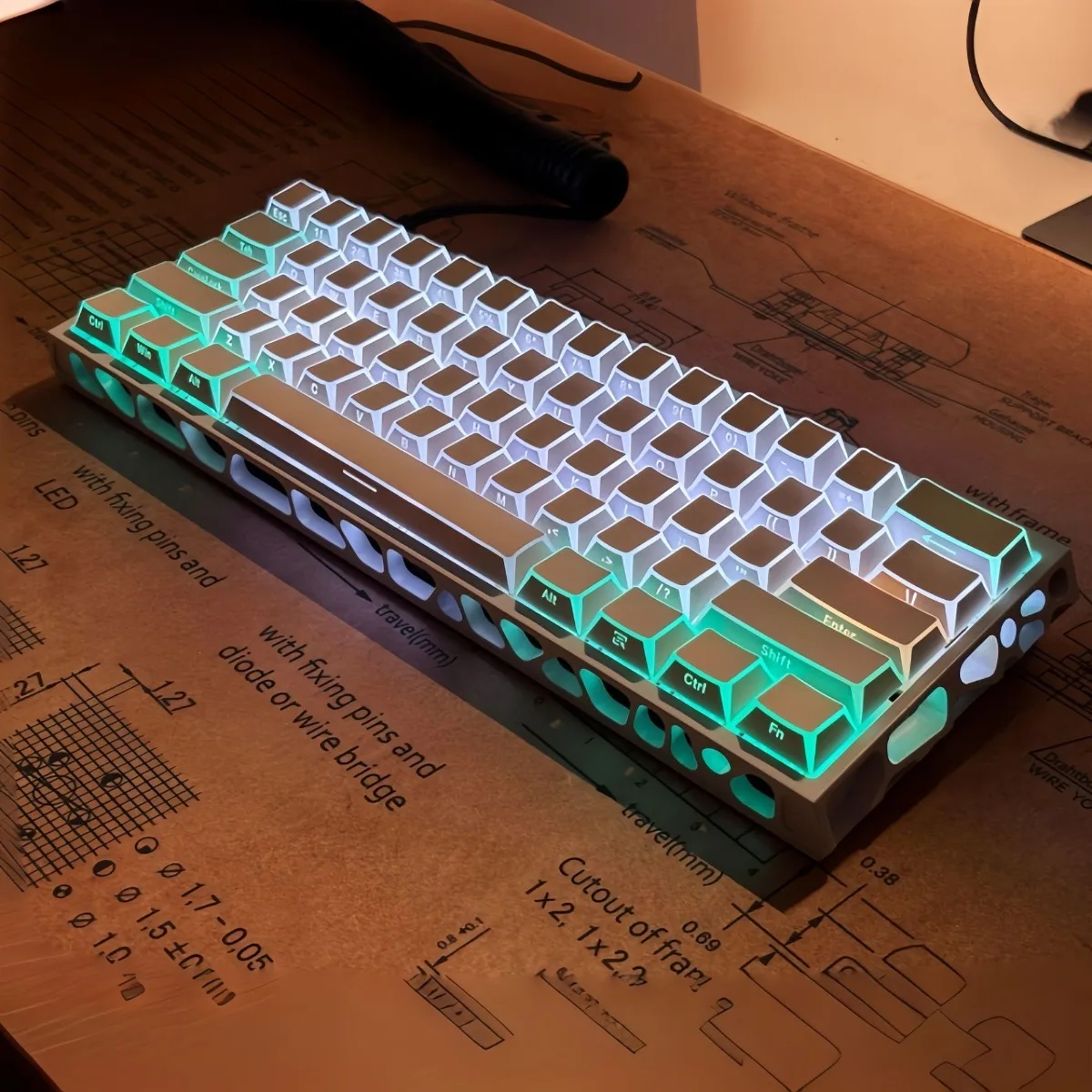 Custom Shadow Keycap Side Print Edge Backlit PBT Shine Through White Black Macaron Cherry Profile 136 Keys for AULA MX Gamer