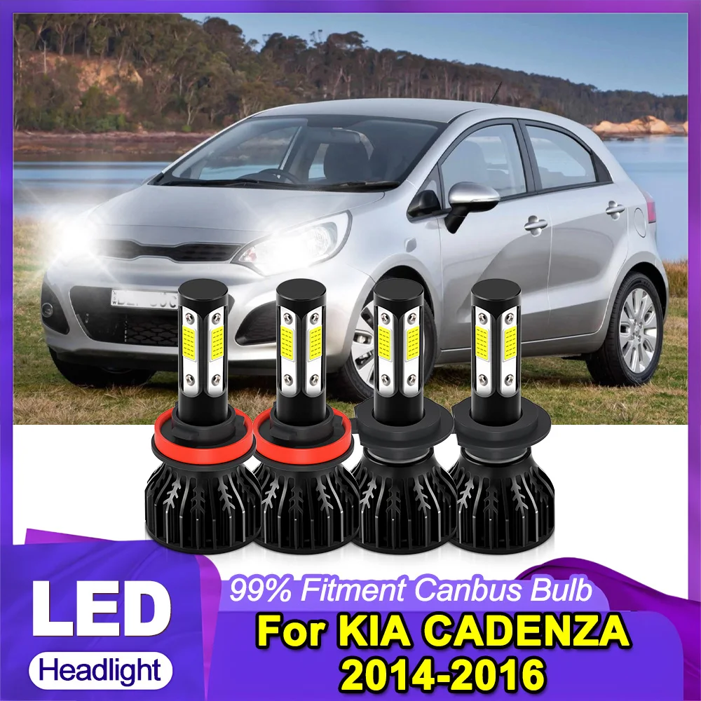 

Автомобильная светодиодная фара 6000K Белый COB Chips 40000LM Фара дальнего ближнего света Супер яркая для KIA CADENZA 2014 2015 2016 Plug and Play