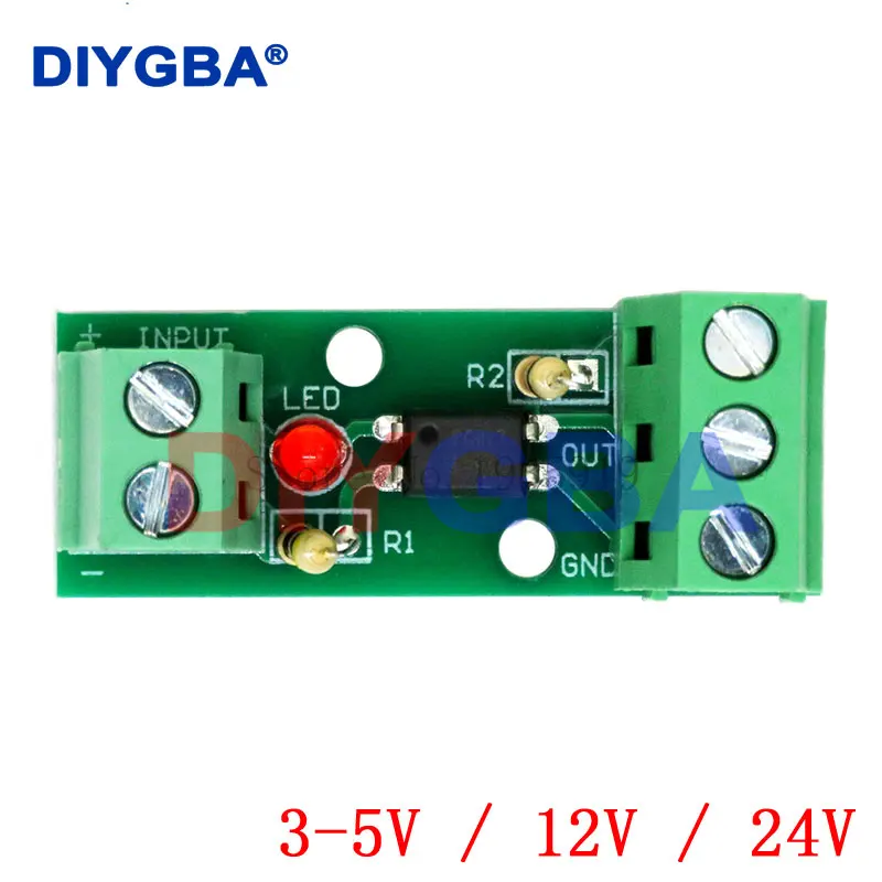 1 Channel Way Optocoupler Isolation Module PC817 EL817 3V-5V 12V 24V Photoelectric Isolator Rail Holder PLC Drive Motor Board