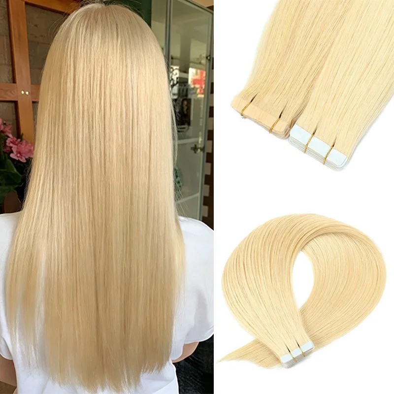 100% Human Hair Tape In Weft 20pcs 12inch Straight #613 P4-27 Boost Fullness & Natural Look Wedding Wholesale Dropship