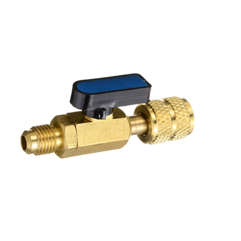 3Pcs Brass R410A Refrigerant Straight Ball Valves AC Charging Hoses 1/4Inch Male To 1/4Inch / 5/16Inch Female SAE Valve