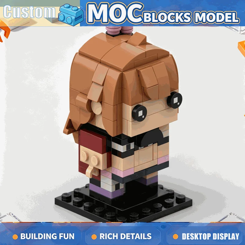 164PCS MOC Cute Orange Hair Idol Anime Girl Figure Model Custom Building Blocks DIY Assembly Creative Educational Learning Toy