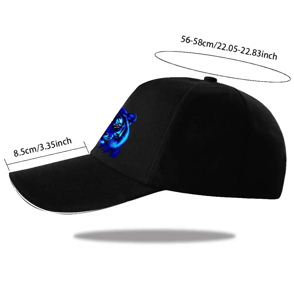 Dual Color Tiger Face Baseball Cap Unisex Polyester Adjustable Outdoor Summer Sports Hat