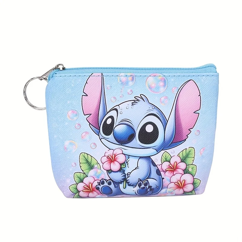 Disney Stitch Mini Geldbörse Cartoon Niedlich Anime Pu Schlüsseletui Aufbewahrungstasche Kinder Kawaii Geldbörse Geschenke für Kinder