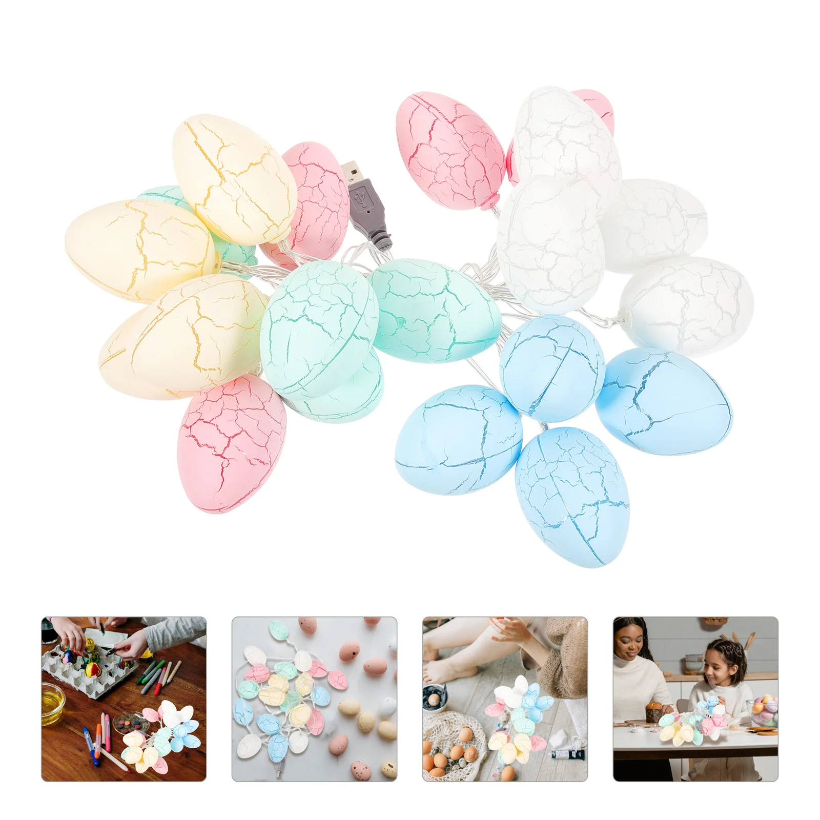 Easter LED Cracked Grain Egg Light String Eggs Shell Lamp String Home Decoration Egg String Light Egg String Lamps