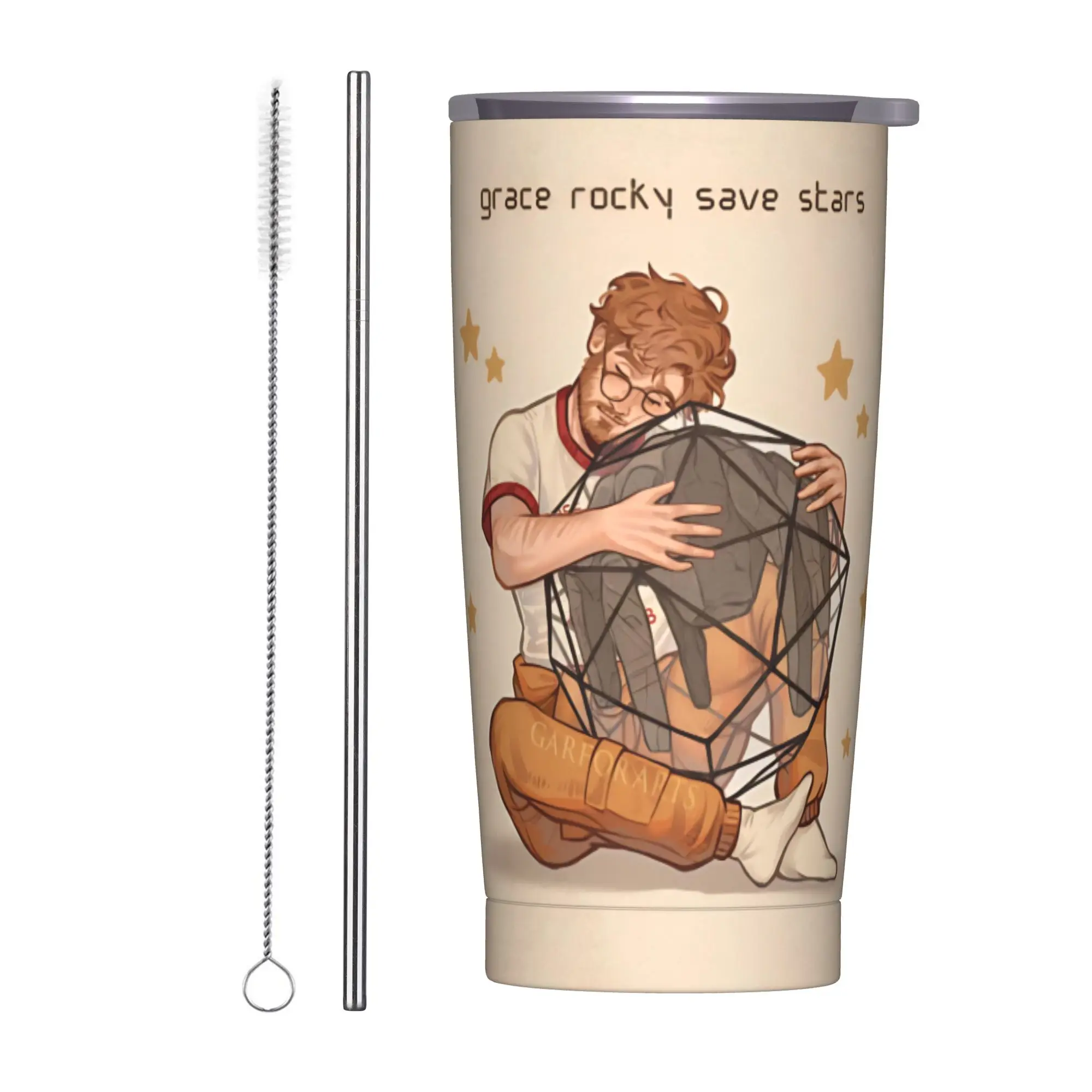 Project Hail Mary Tumbler Vacuum Insulated Ryland Grace Rockys Coffee Cups Vacuum Flask School Mug Spill Proof, 20oz