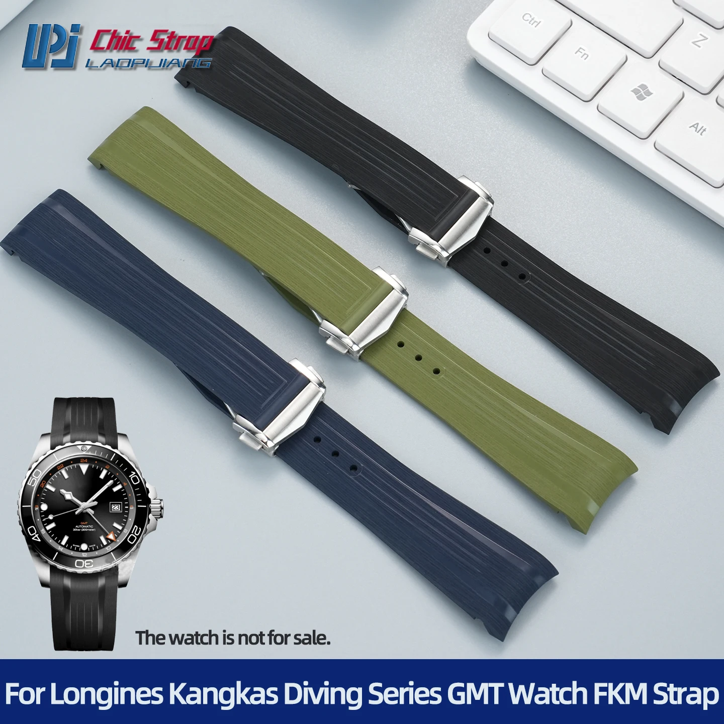 

Ремешок для часов Longines CONQUEST Diving GMT L3.890.4 L3.790.4 из фторкаучука, спортивный, FKM, 21/22 мм, для моделей L3.830.4 L3.781/782
