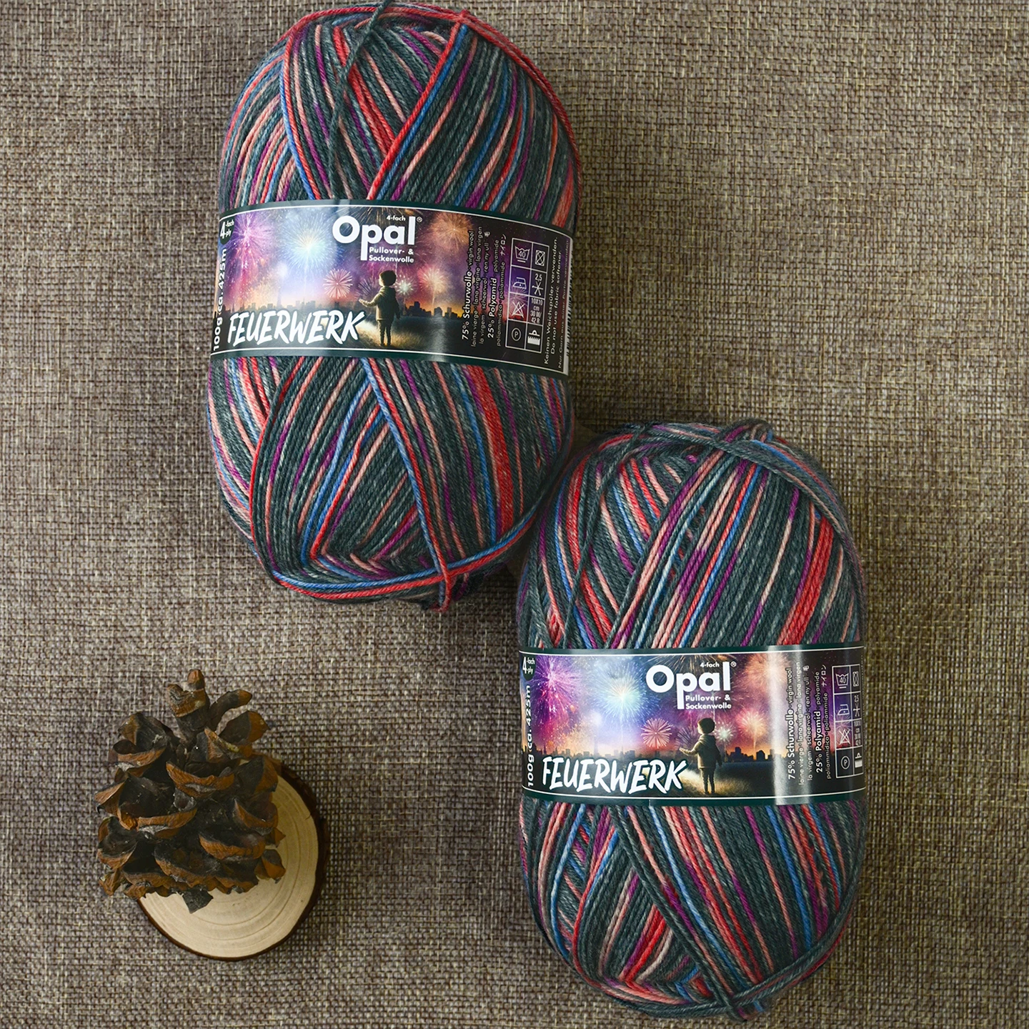 1*100g ball Opal  Feuerwerk 75% wool, 25% polyamide/ Nylon  socks knitting yarn