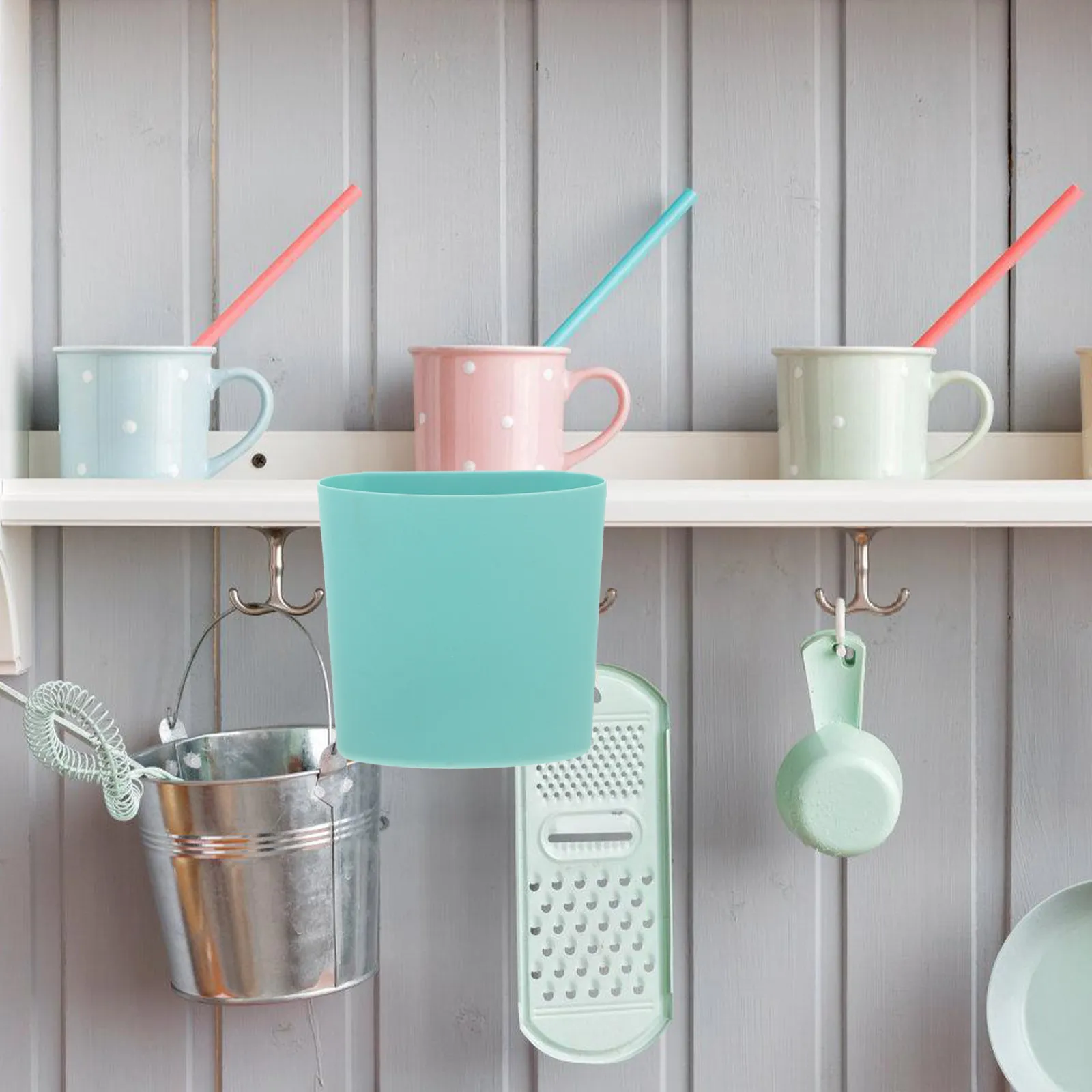 

4Pcs Hanging Basket Plastic Storage Organizer Space Saving Cart Cup Holder Household Storage Box Rolling Cart Accessories