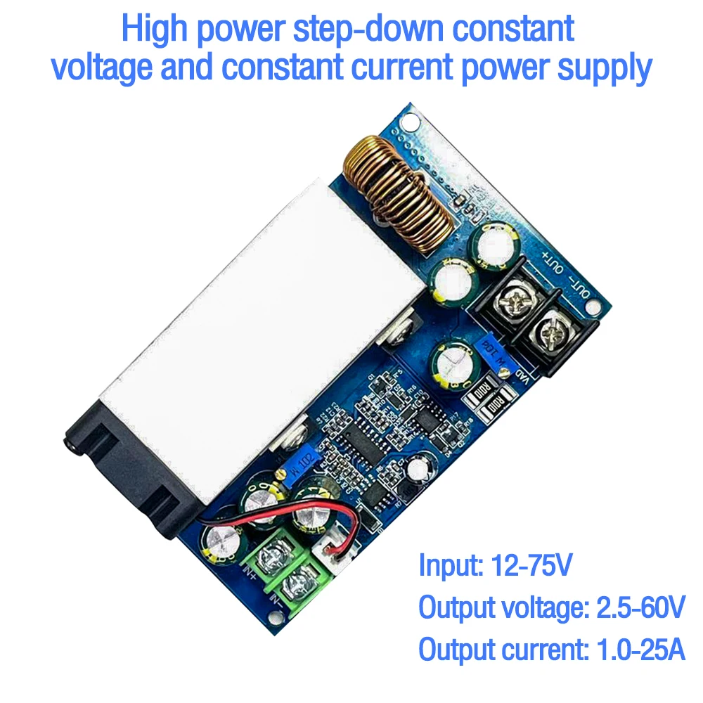 DC-DC Buck Boost Converter Module 12-75V to 2.5-60V Step Down Up Voltage Regulator Constant Current Power Supply