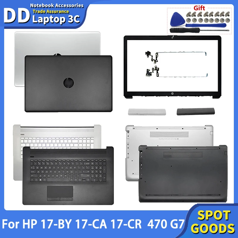 

New Laptop LCD Back Cover/Bezel/Palmrest Upper Keyboard/Bottom Case For HP Pavilion 17-BY 17-CA CR 17Q-CS 470 G7 Silvery Black