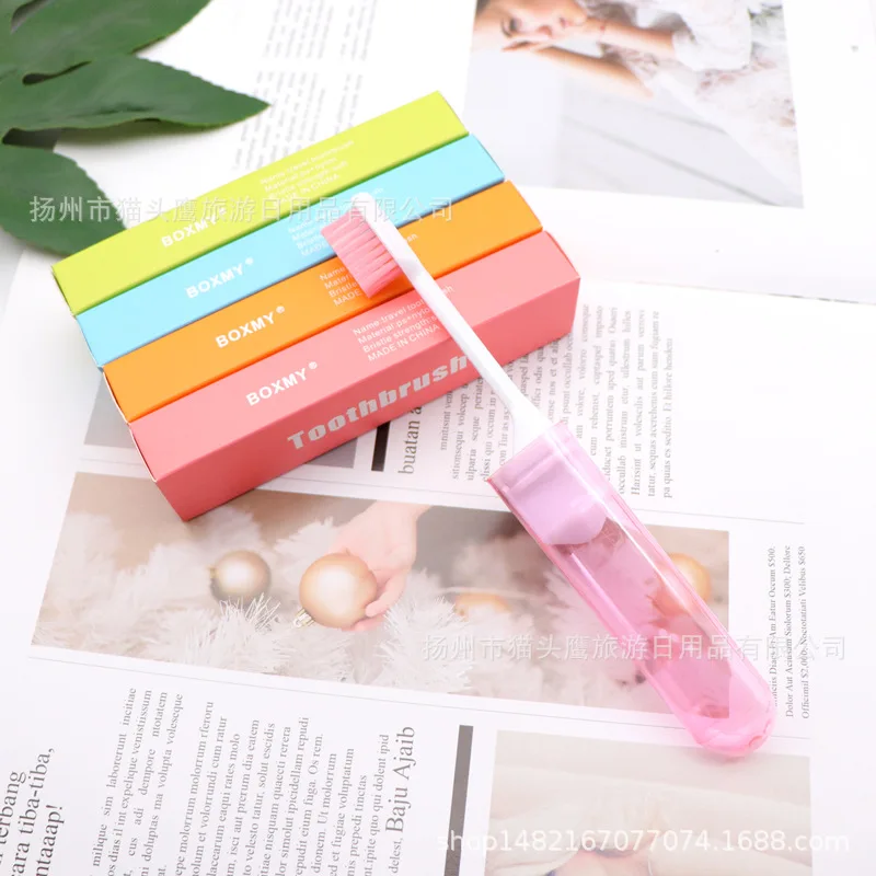 Folding Household Toothbrush Soft Bristle Travel Mini New Portable Travel Toothbrush Oral Hygiene Beauty & Health