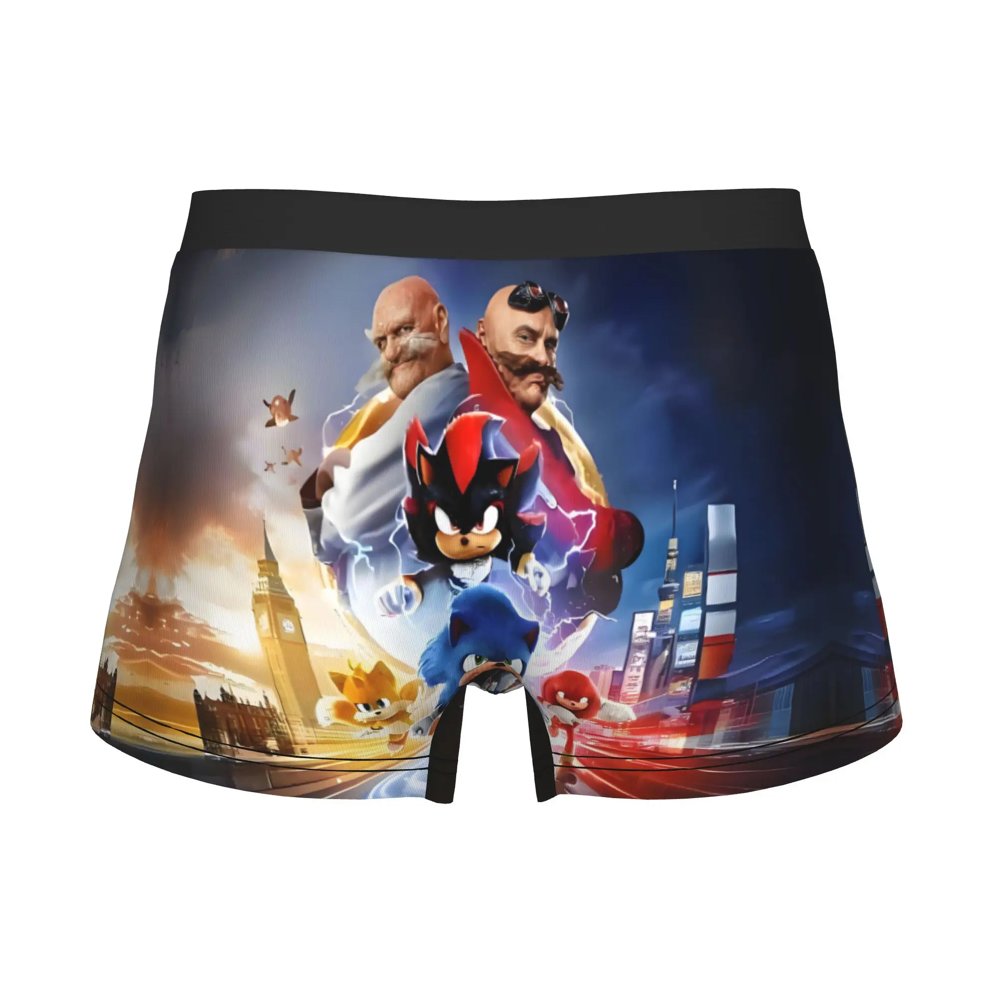 Movie Gehog Underwear Men Printed Racing Boxer Briefs Shorts Panties Breathable Underpants