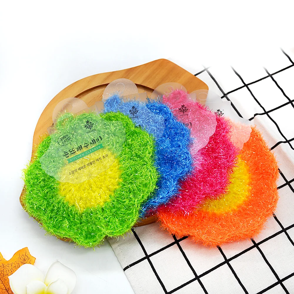 4PCS Strawberry Wipes Dishwashing Towels Oil Free Cute Dishcloth Kitchen Use Decontamination Household Tableware Cleaning Cloth