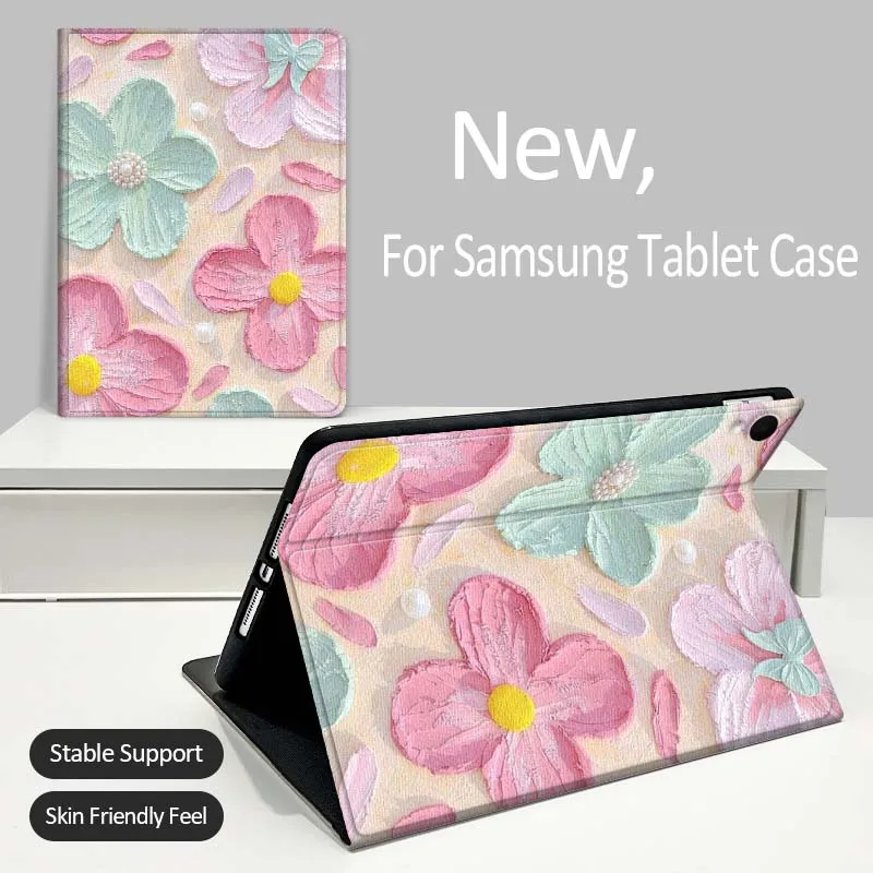 

Чехол для планшета с рисунком цветов маслом для Samsung Galaxy Tab A A7 A8 A9 A11 S6 S11 Lite Plus 10.1 10.4 10.5 дюймов