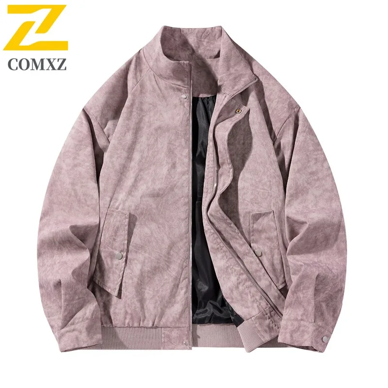 سترة شتوية جديدة للرجال من COMXZ سميكة للعمل في الهواء الطلق مقاومة للرياح سترة دافئة عالية الجودة بياقة واقفة ملابس بتصميم لون نقي #4