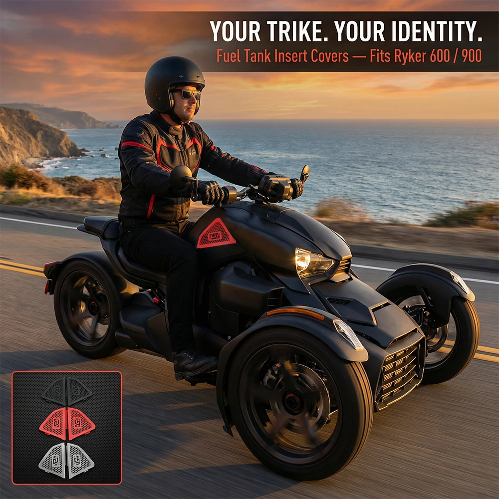 

3D Printed Honeycomb Fuel Tank Insert For CAN-AM RYKER 600 900 RALLY SPORT - Side Tank Cover Enhancer Decorative Sticker