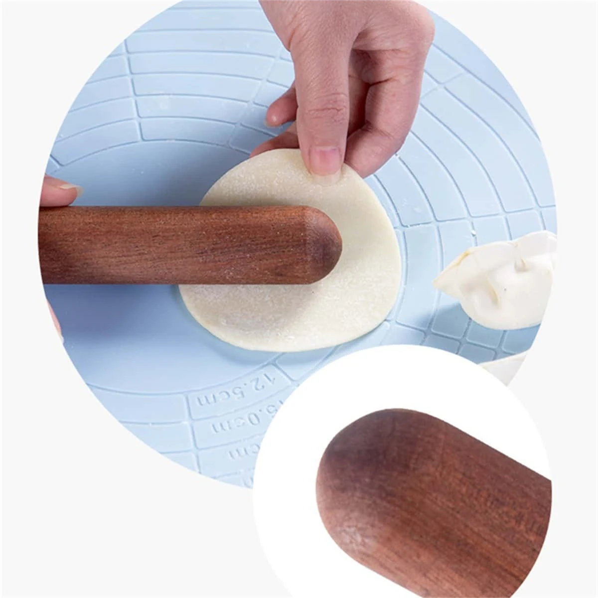 Japan Ebony Wooden Rolling Pin Kitchen Cooking Baking Tools Crafts Baking Fondant Cake Decoration Black Dough Roller