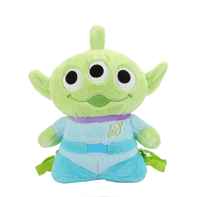 40cm Genuine Disney Toy Story Alien Plush Schoolbag Backpack Kawaii Soft Cartoon Stuffed Toy Child Kawaii Backpacks For Children