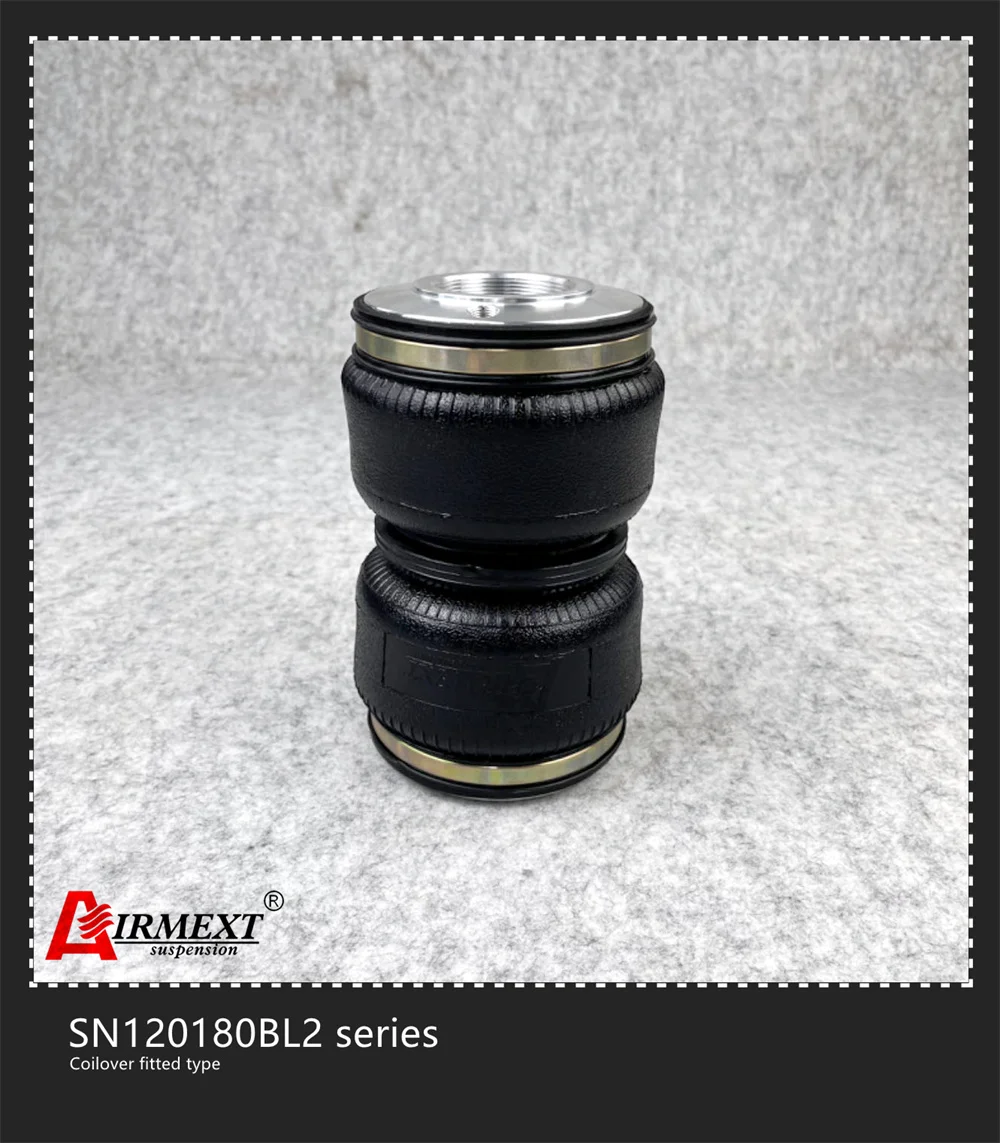 

SN120180BL2-DT1-S/Fit D2 coilover (Thread pitch M50*2mm) Air suspension Double convolute rubber airspring/airbag shock absorber