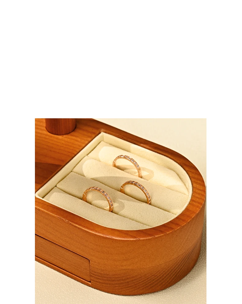 Oirlv Massivholz-Schmuckständer mit Schublade, mehrschichtiger Uhren- und Armband-Organizer, Schmuckvitrine für Boutiquen. – Detail 4