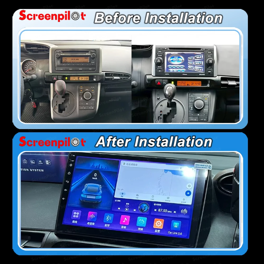 Android 16Car Radio 5G WIFI Carplay Player Navigatio For Toyota Wish 2 II XE20 2009 2010 2011 - 2018 Car Radio Multimedia Video