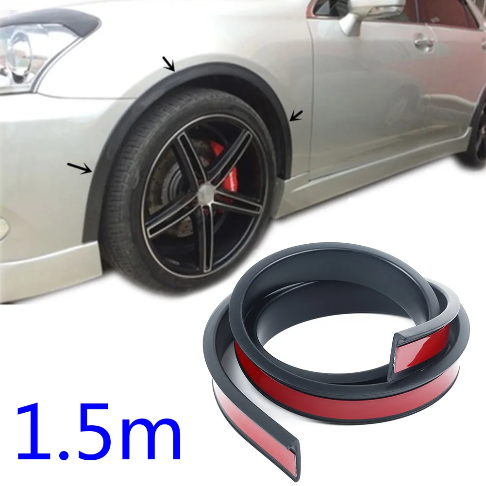 

Car Wheel Arch Trim 150*3.8CM Universal Car Fender Flare Wheel Eyebrow Protector Arch Strip Camper Shells Rubber Seal Strip