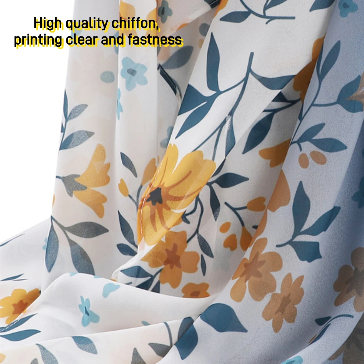 New Design Printed Floral Chiffon Capelet Muslim Women Chiffon Hijab Soft Head Scarf Long Wraps Wholesale