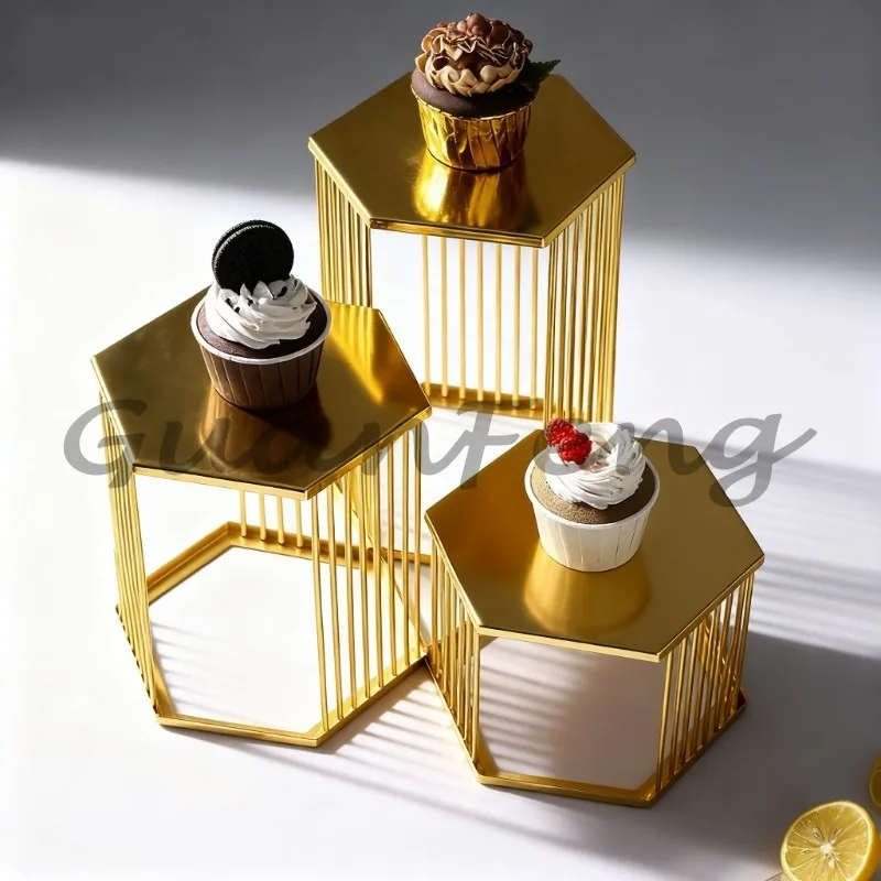 European Creative Iron Art Display Table Metal Frame Dessert Cake Fruit Plate Living Room Iron Flower Stand