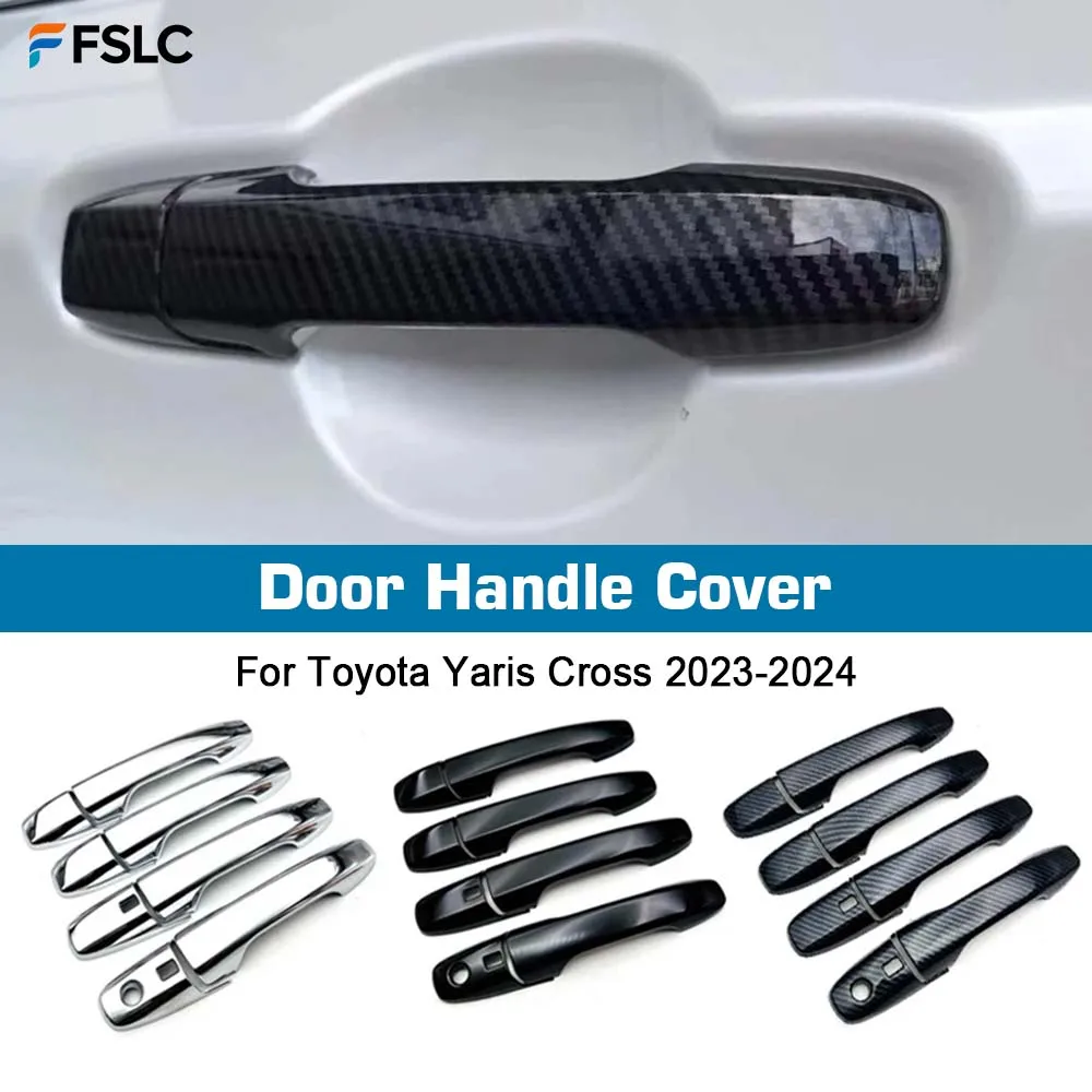 

⭐ Оригинальный ⭐ Накладки на дверные ручки из карбона (черный/серебристый) для Toyota Yaris Cross 2023-2024: Аксессуары для авто, декор и стайлинг