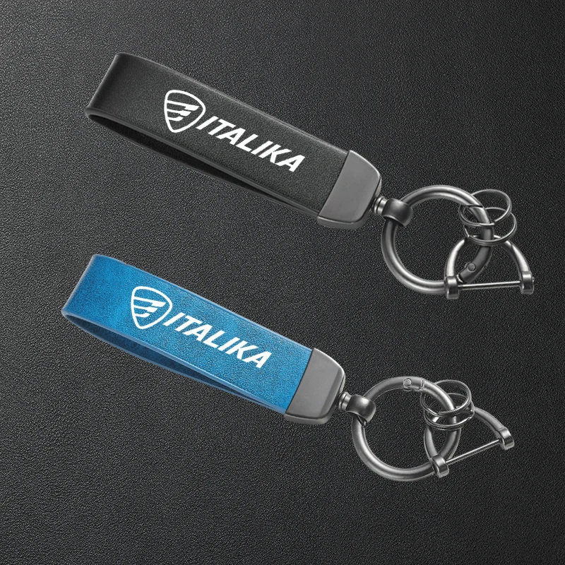 

Motorcycle High-Grade Leather Keychain Metal Keyring Accessories For ITALIKA 125 Z 150 SZ 150 200 250Z AT110 AT125 RT