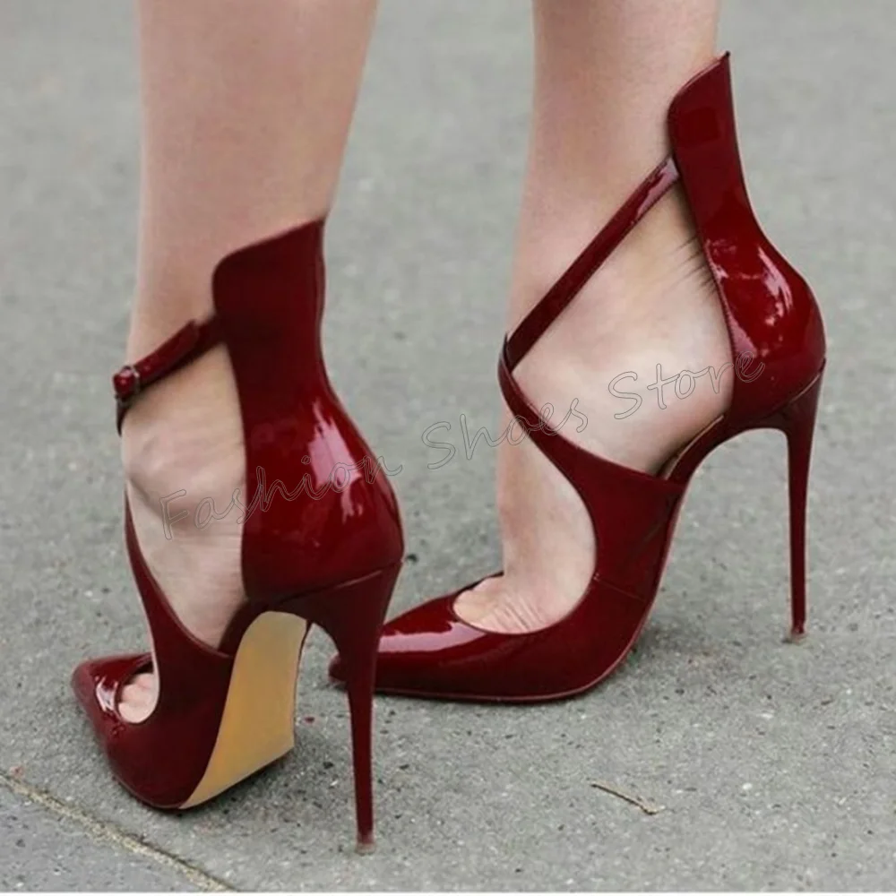 Red Pointed Toe Patent leather Pumps Fashion Stilettos High Heels High Heel Shoes for Women Heels 2024 New Zapatos Para Mujere