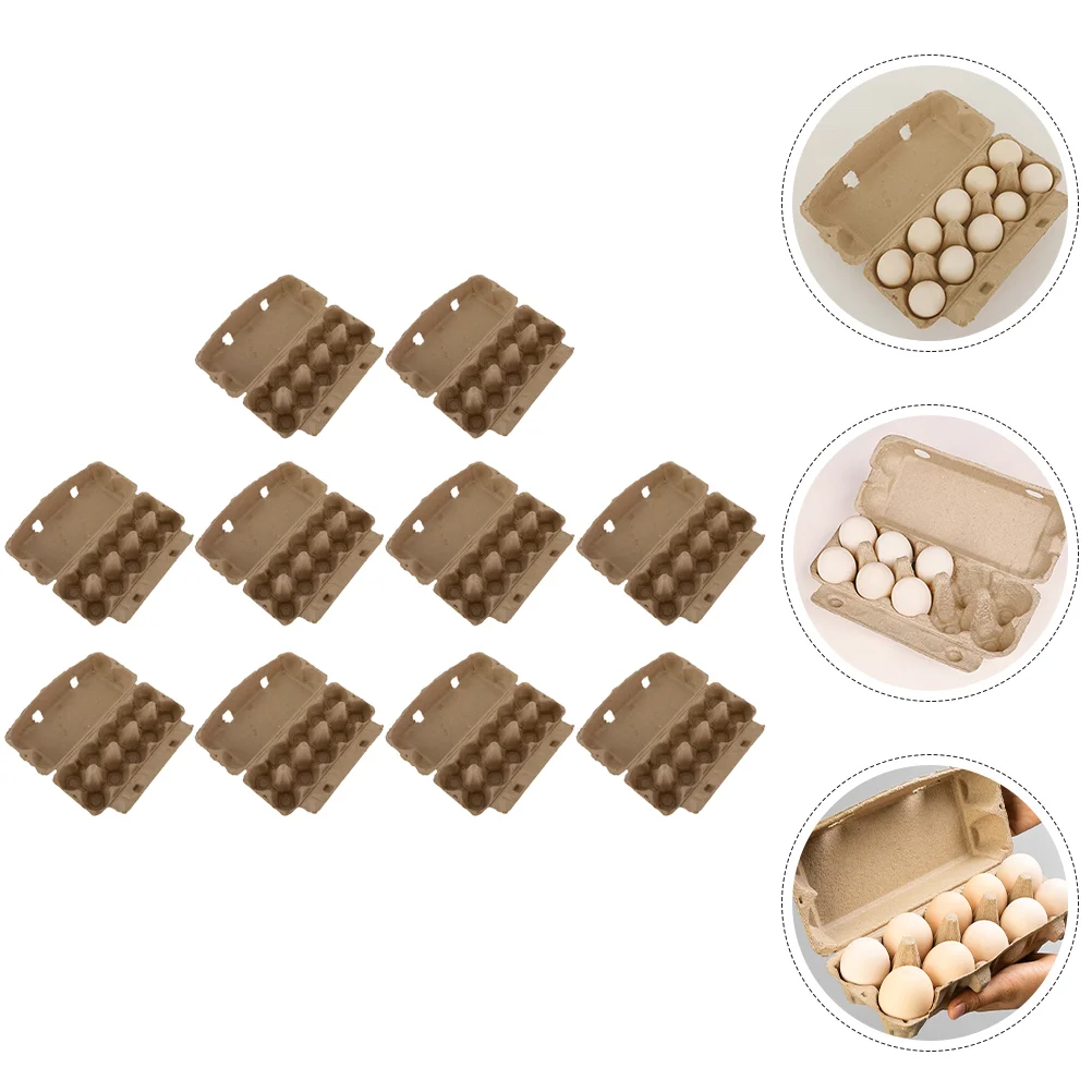 

10 Pcs Egg Tray Organizer for Empty Carton Fridge Bulk Holder Reusable Paper Cartons Basket