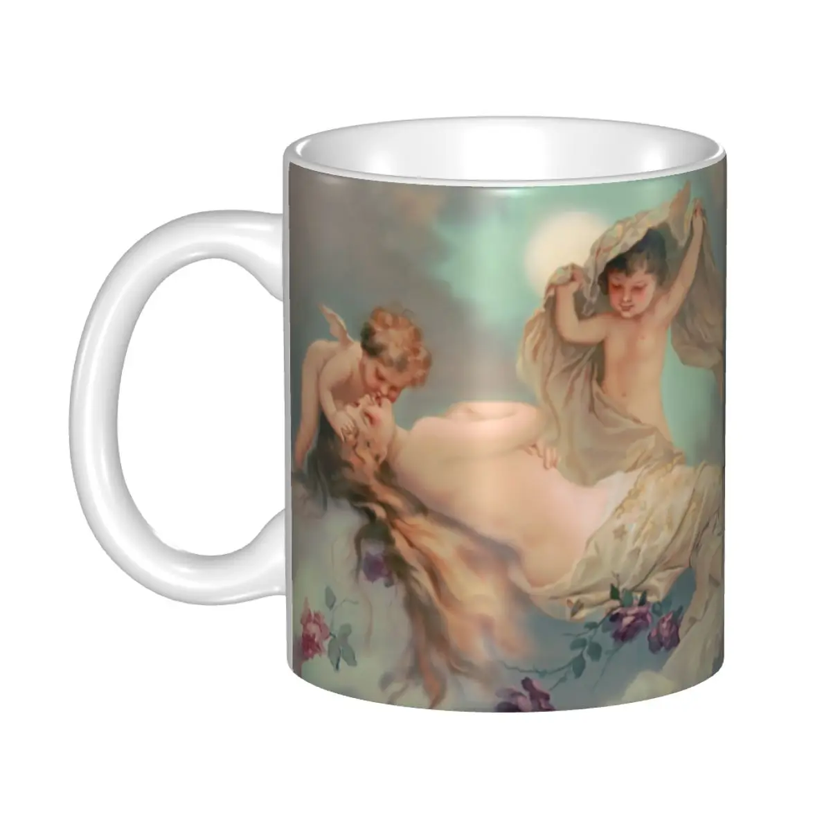 Personalized Renaissance Victorian Angels Mugs DIY Vintage Cherub Wings Ceramic Milk Tea Coffee Cups