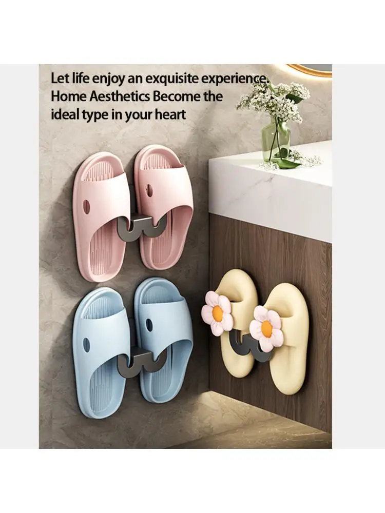 3 stks Wandmontage Schoenenrek Slipper Organizer Hanger Multifunctionele niet-geperforeerde Opberghaak Deur Slipper Hanger - afbeelding 2