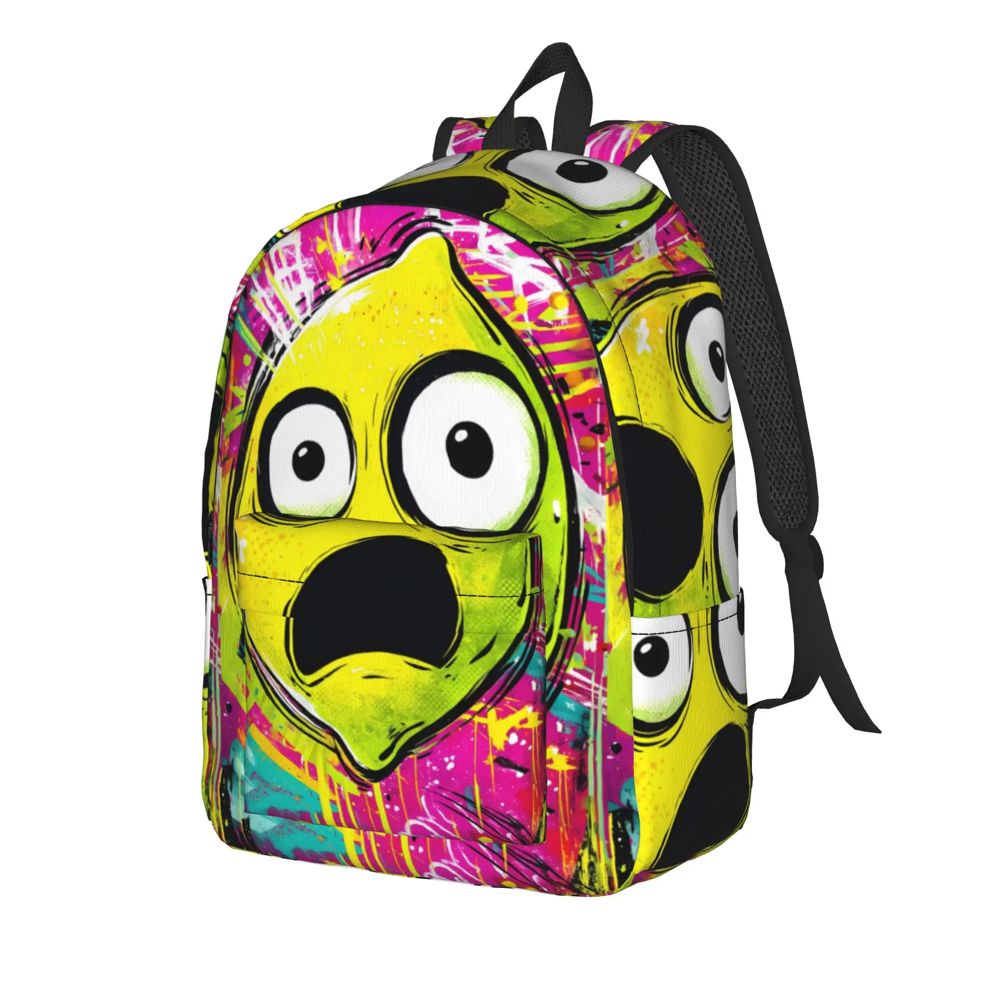 Shocked Lemon Backpack  Kawaii Backpacks Boy College Durable High School Bags Designer Rucksack